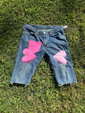 “Love In 3D” Jean Shorts