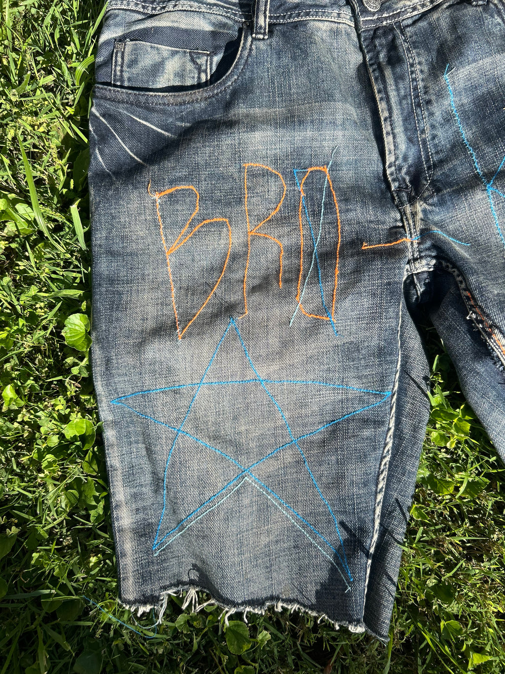 “BRO-KEN” Jean Shorts