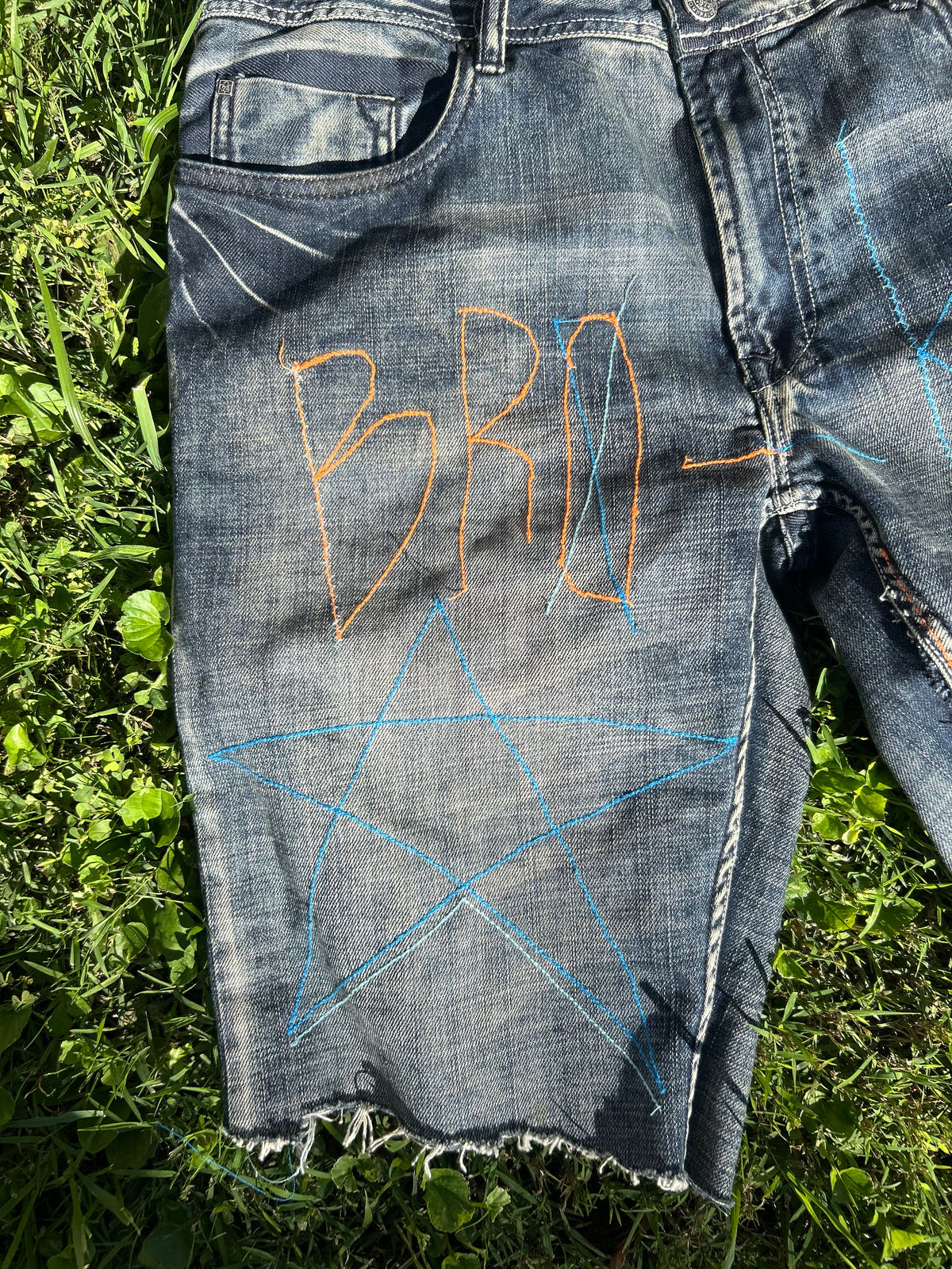 “BRO-KEN” Jean Shorts