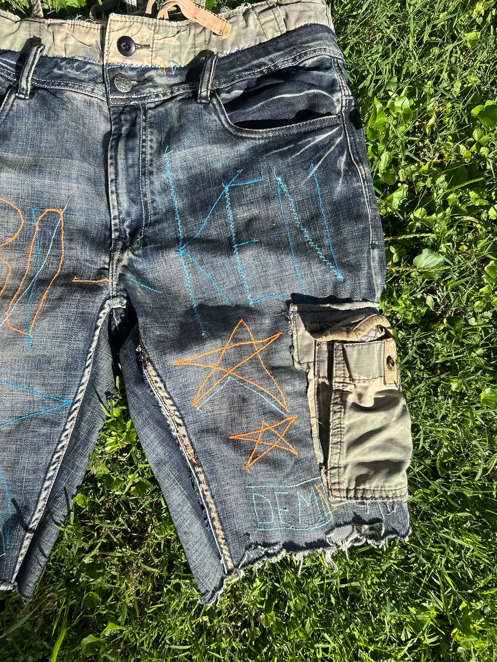 “BRO-KEN” Jean Shorts
