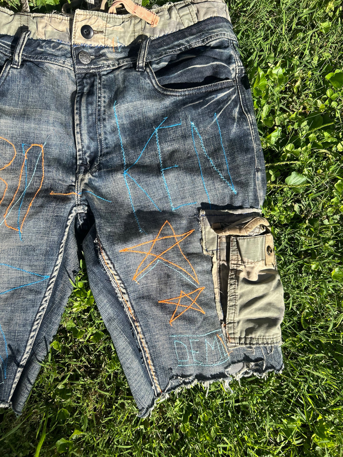 “BRO-KEN” Jean Shorts