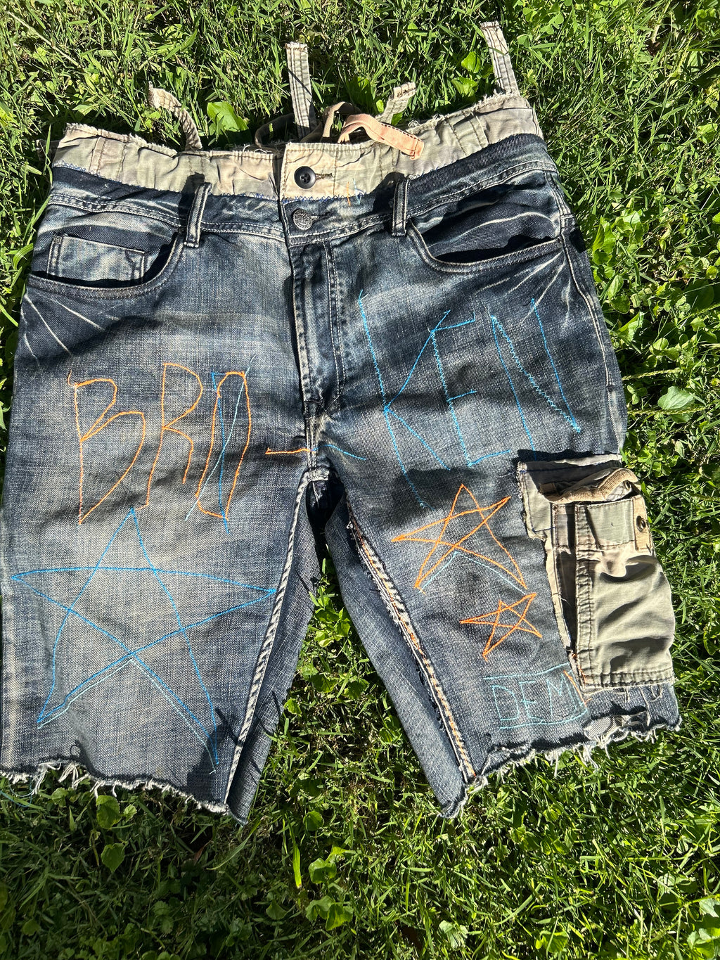 “BRO-KEN” Jean Shorts